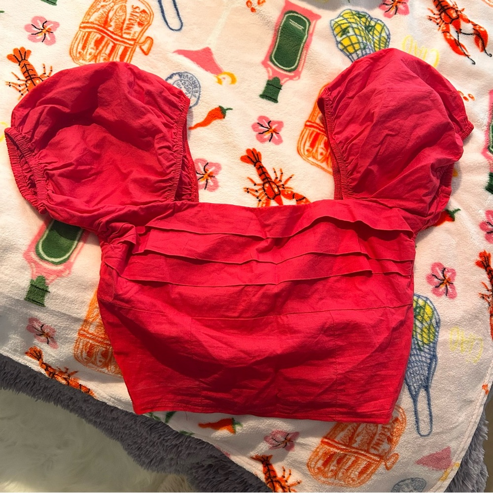 Cute Pink Puff Sleeve Top